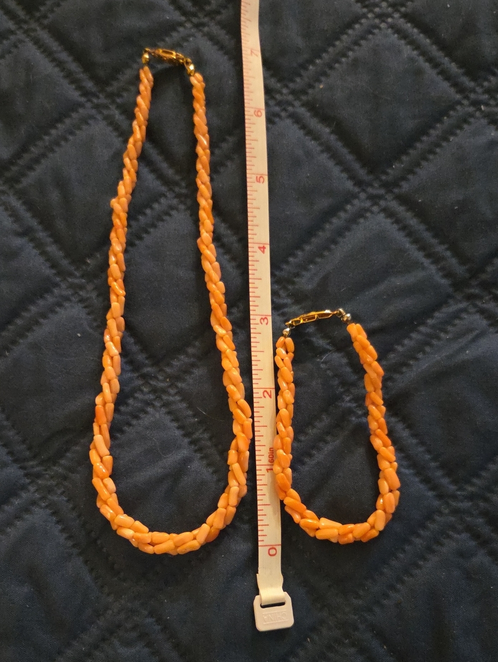 Coral Necklace and Bracelet Set - Small - Picture 2 of 6